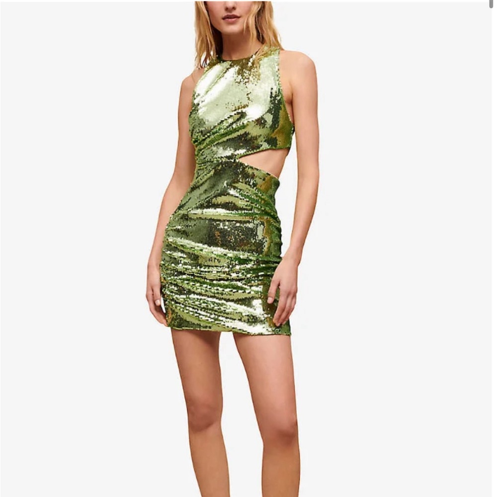 MAJE RIVERTA CUT-OUT SEQUIN MINIDRESS